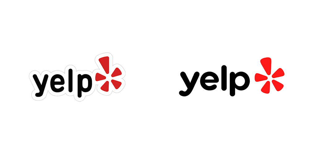 Yelp新舊LOGO對(duì)比（左舊右新）